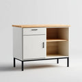 Kitchen Cabinet 35.4x15.7x31.5 inches Wood Top White - Modern Design