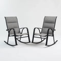 Patio Rocking Chairs - Metal Frame - 65x70x95 cm - Gray - Outdoor Use