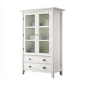 Display Cabinet with Glass Doors 80x40x190 cm - White - Contemporary Style