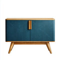 Sideboard Cabinet Wood 120x40x85 cm - Blue/Oak Finish - Modern Design