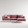 Sectional Sofa Velvet Upholstery 280x150x85 cm - Pink - Contemporary Design