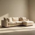 Sectional Sofa Fabric Upholstery 290x160x85 cm - Beige - Modern Design