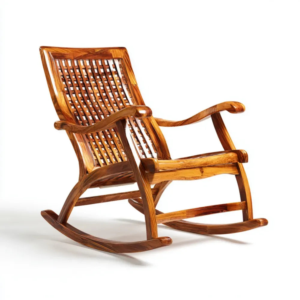 Wooden Patio Rocking Chair – 96x56x90 cm – Natural Finish – Classic Design