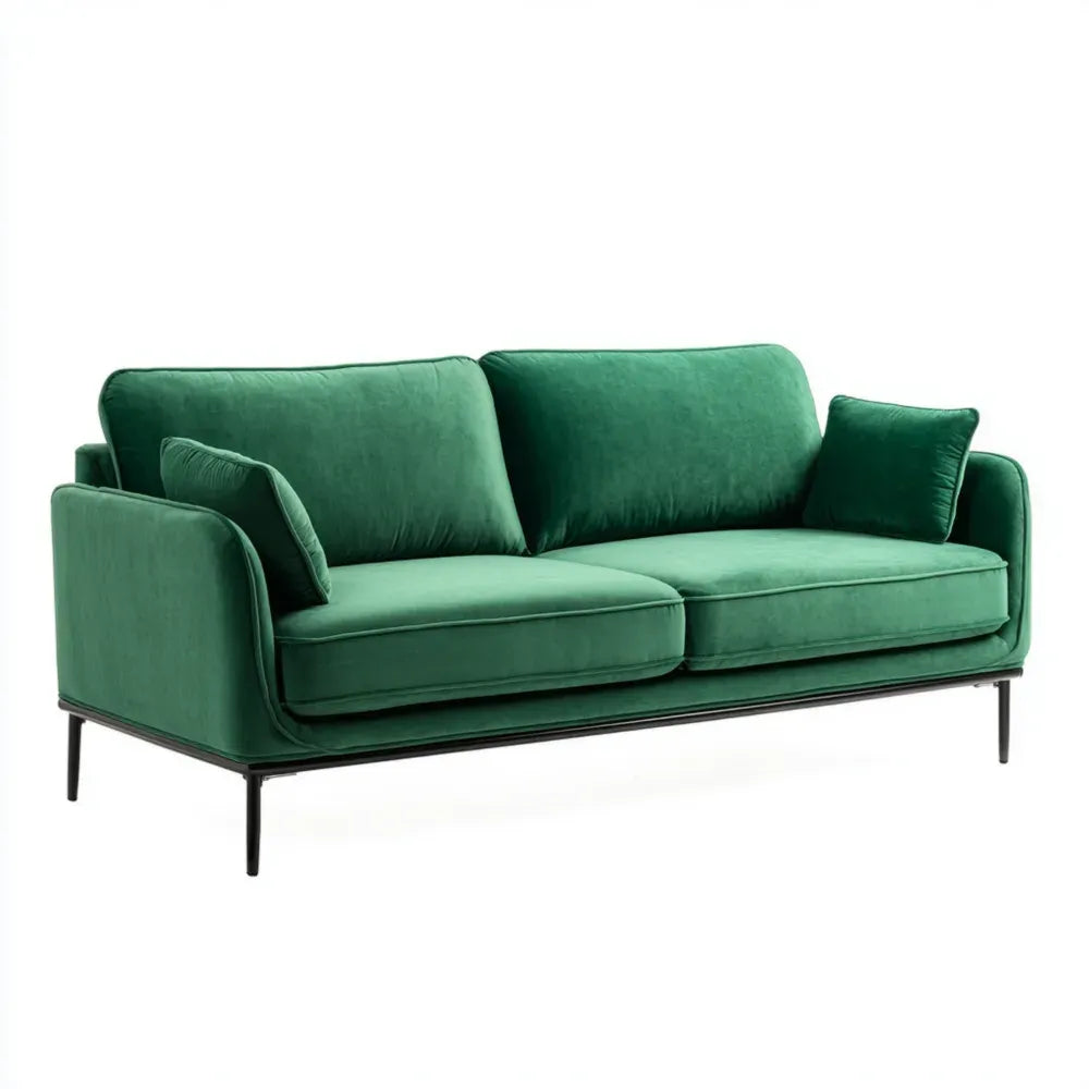 Velvet Upholstered Sofa 200x95x85 cm - Green - Modern Design