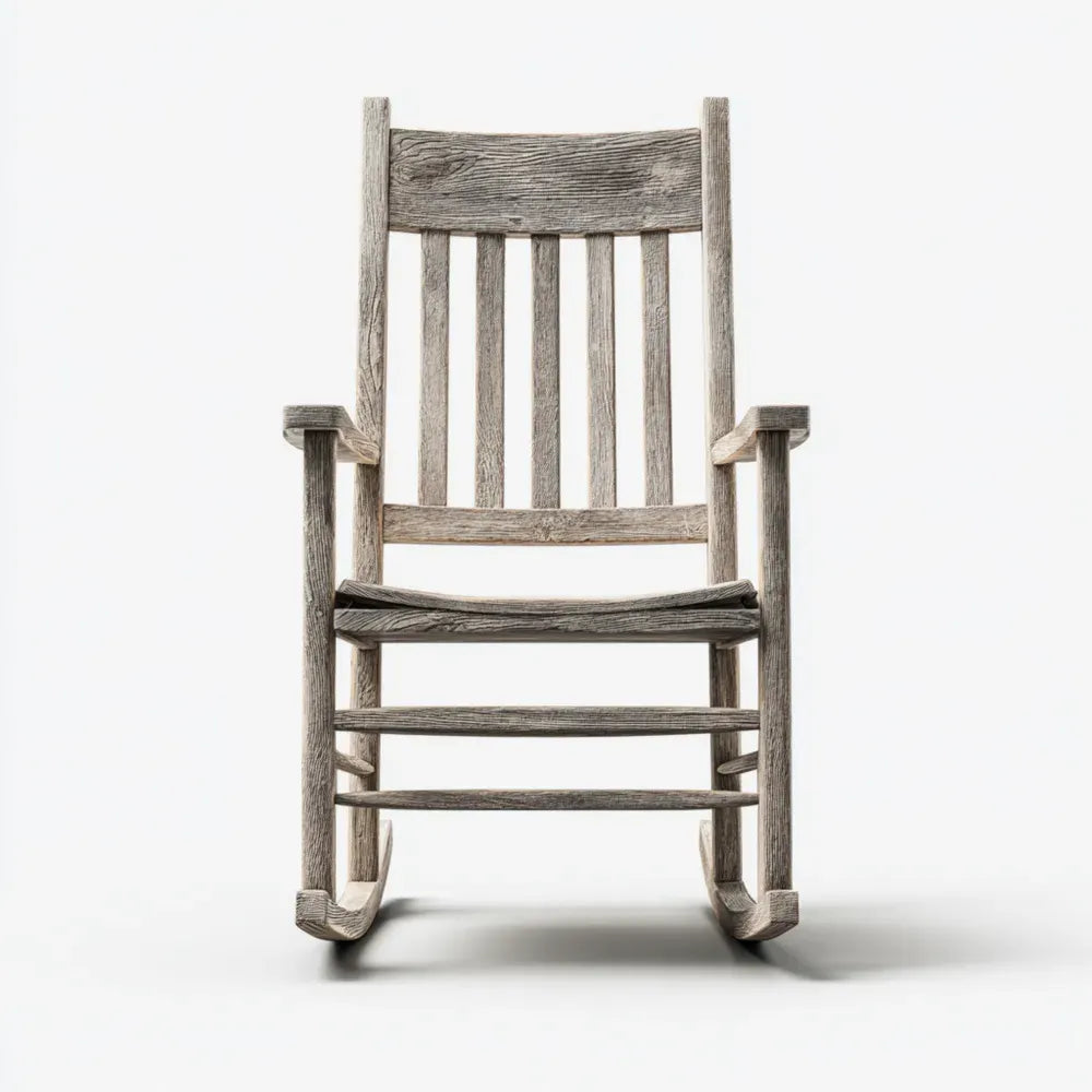Patio Rocking Chair - Wooden Rustic Style (60x90x115 cm) Grey