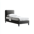 Single Bed 200x100x90 cm - Fabric Upholstered - Dark Gray - Modern Style